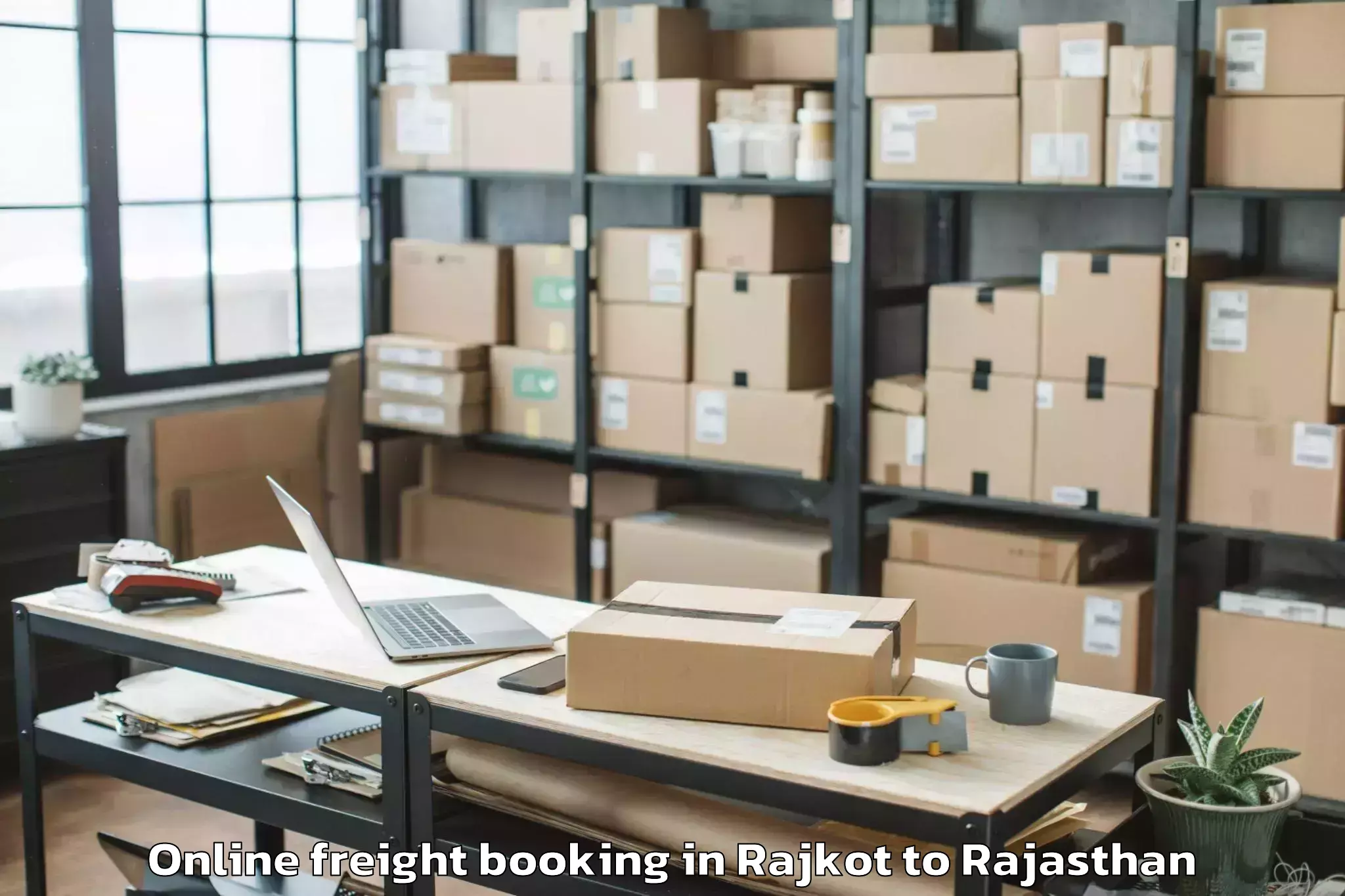 Reliable Rajkot to Iihmr University Jaipur Online Freight Booking